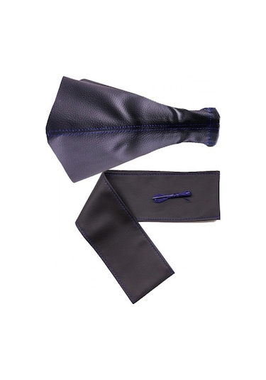 Audi A5 2009-2016 Coupe Uyumlu Direksiyon Kılıfı Ve Vites Körüğü Siyah Deri Mavi Nakışlı