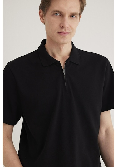 Mavi M0612525-900 Erkek Half Zıp Polo Siyah Mavi M0612525-900 Erkek Half Zıp Polo Siyah