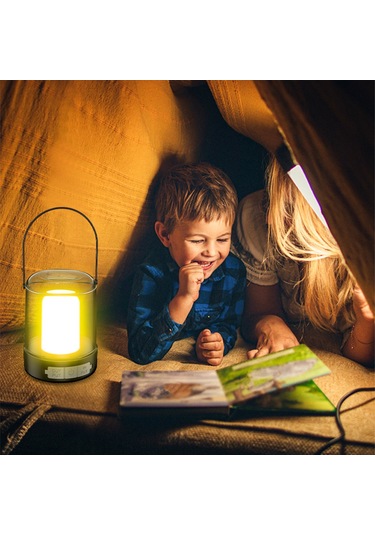 Yifomall Siyah Kamp Lamba, 2400mah Powerbank, 3 Işık Modu Beyaz/ıslak/şamdan , Usb-c Şarj, Ipx4 Su Geçirmez, 2-15 Saat Kullanim Süresi Siyah