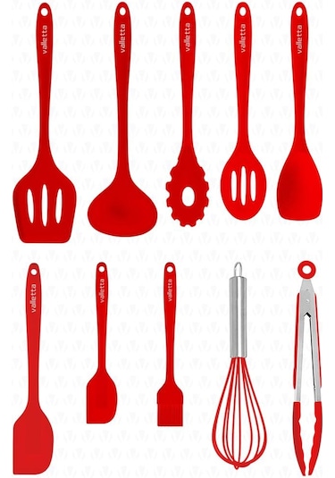 Valletta Vlt1106 Salvatore 10 Parça Spatula Set Kırmızı