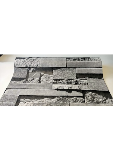 3 Boyutlu Taş Desenli Duvar Kağıdı (449348829)
