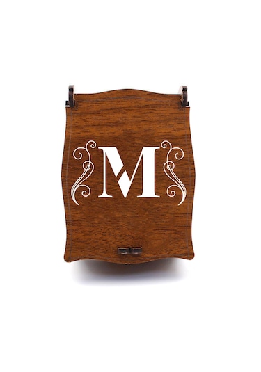 Kişiye Özel Ahşap Kutulu Köstekli Cep Saati Gold Renk