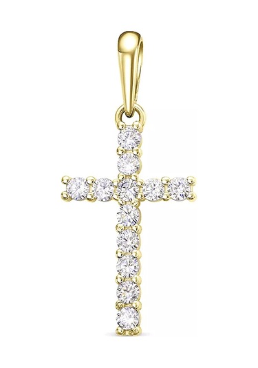 Gold Plaza Jewelry Zağlı Gümüş 925 Kolye Haç Kolye Ucu 199228174 Krem