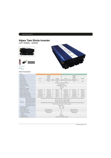 Alpex 2000 Watt 24 Volt İnverter Tam Sinüs İnvertör
