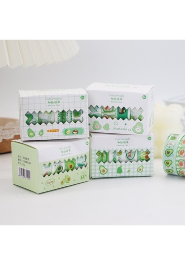 4pcs/kutu 15mm X 2m Avokado Kız Washi Bant El Hesap Malzemesi Random Delivery , Size:1 Boxes Diğer