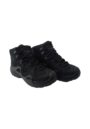 Scooter Kısa Askeri Bot Outdoor Dağcı Taktikal Nubuk Deri Su Geçirmez Waterproof Bot - Siyah