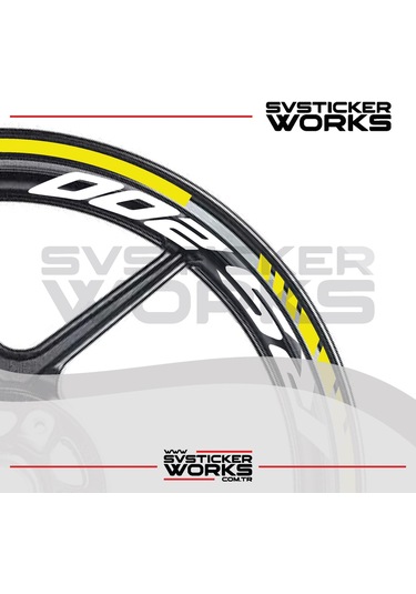 Bajaj Rs200 Jant Sticker Dış Ve İç Set Sticker Jant Şeridi Sarı