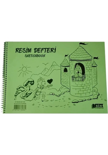 Sim 25x35 Spiralli Plastik Kapak 25 Yaprak Resim Defteri 12 Adet