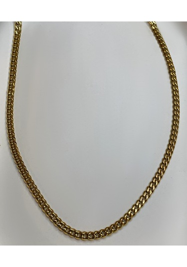 Erkek 4 Mm Çelik Zincir Kolye Gold