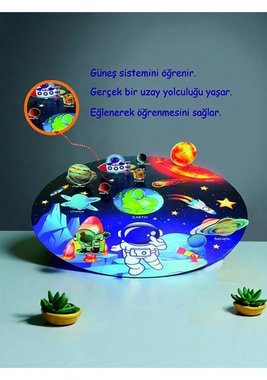 3d Uzay Yolculuğu Büyük Ahşap Puzzle - Büyük Boy 44 Parça - 60 X 60 Cm