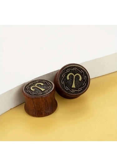 Willowhaven 2 Adet El Yapımı Geri Dönüştürülmüş Ahşap Burç Küpe - 20mm Oğlak Diğer