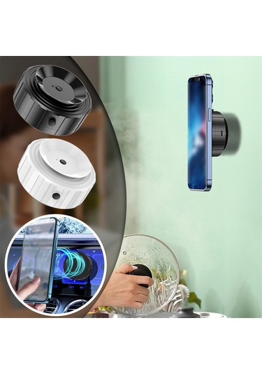 Yifomall Siyah Magsafe Uyumlu Araç Telefon Tutucu - 360 Döner, Güçlü Vakum Emici Ve Manyetik Tutucu - Ev Ve Araç İçin El İstemsiz Kullanim