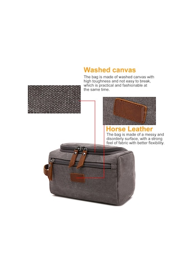 Mufunye Seyahat Tuvalet Çantası, Taşınabilir, İş Seyahatlerine Uygun, Kahverengi