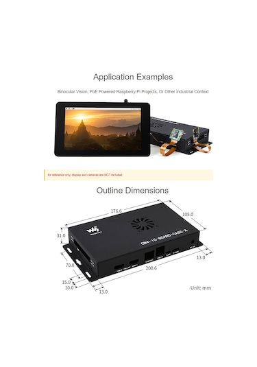 Raspberry Pi Cm4 Io Kartı İçin Waveshare Metal Kutu A, Soğutma Fanlı