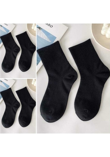 Vaccino Düz Siyah Kolej Çorap Cotton 6 Çift Diğer