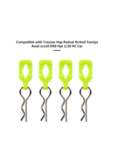 Kosona 1/10 Rc Araba Modeli İçin 4 Adet Sarı Gövde Klips Pimi - Token Şekilli Tutma Yeri
