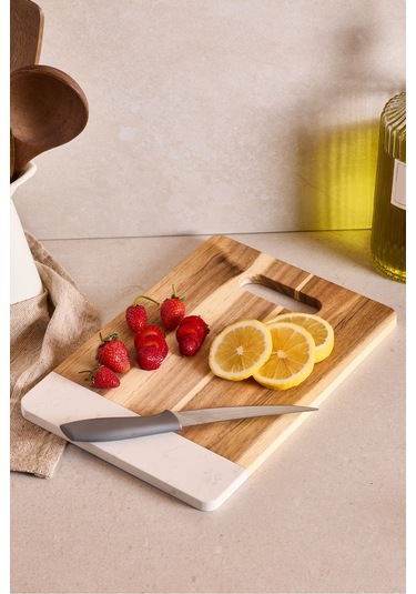 Geate Mermer Akasya Kesme Tahtası 32x22 Cm Kahverengı Diğer