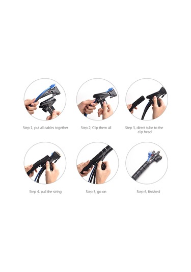 2m Tel Sarma Organizatörü Sarıcı Klips Kablo Priz Tel Tutucu Fare Kordonu Koruyucu Yönetimi Ethernet Teli