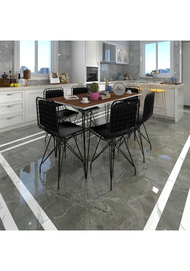 Knsz masa sandalye takımı hem75mazlum cvzsyh 130*090 sm 6 sandalye syhsyh sırt minderli