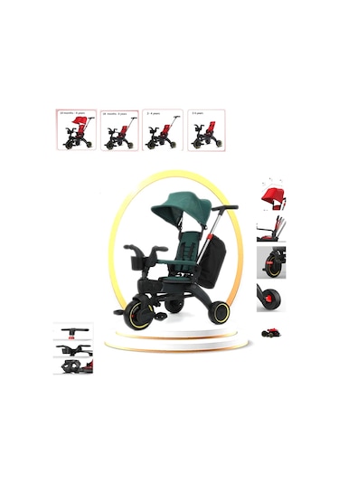 Maxi Taxi Trike Plus F3 Ebeveyn Kontrollü Katlanır Bisiklet Yeşil