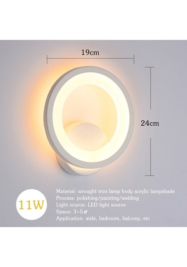 Tongxida Modern Led Duvar Lambası - Yatak Odası, Otel Salon İçin Şık Akrilik Ilık Beyaz Ilık Beyaz