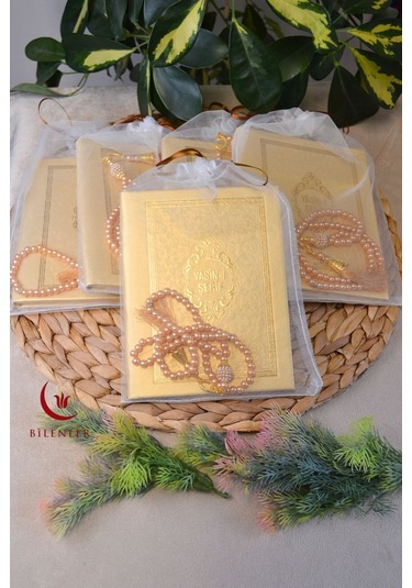 Yasin Tül Kese Termoderi Kaplı-arapça Türkçe Okunuşlu Ve Mealli Mevlid Ve Bebek Hediyeliği 5adet Mstd