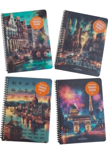 Keskin 80 Yaprak A5 Kareli Spiralli Pp Kapak Stickerli