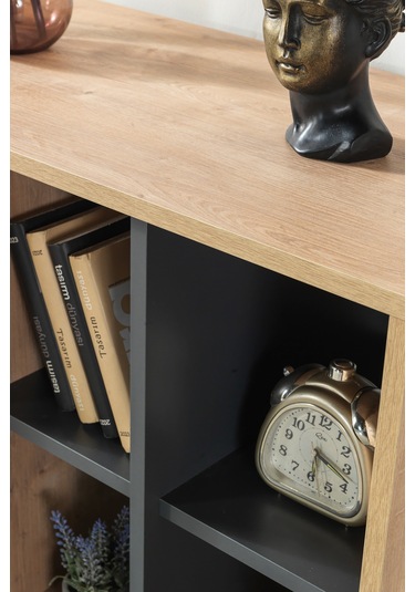 4109 Şile Metal Ayaklı,kulplu 100 Cm Konsol - Tv Ünitesi - Yemek Odası - Kahve Köşesi Antrasit Antrasit - Safir