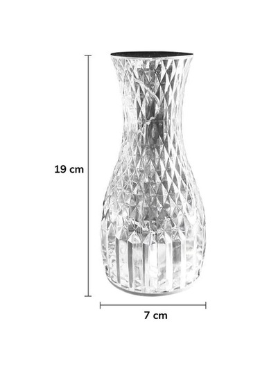 Sürahi Model Usb Şarjlı Kumandalı 16 Farklı Işık Modlu Masa Üstü Kristal Akrilik Lamba Led 5365 Çok Renkli