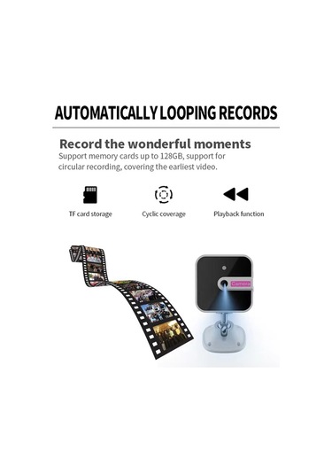 Skycity 1080p Wifi Akıllı Kamera, 2.4g Uzaktan Erişim, Hareket Algılama, Dairesel Kayıt, Çift Yönlü Ses, Geniş Açı Lens