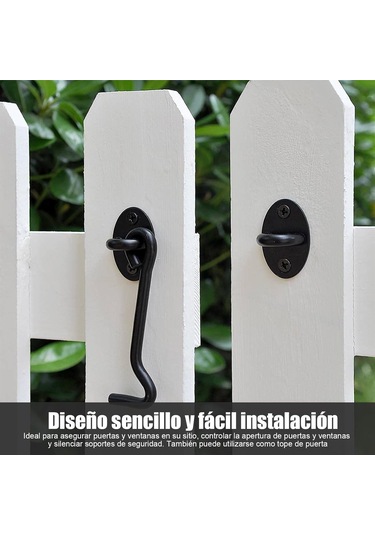 Geeksen 2 Adet Siyah Paslanmaz Çelik 3 İnç Eski Tip Pencere Kancası - Pencere Ve Kapı Tutucu Aksesuarı Siyah