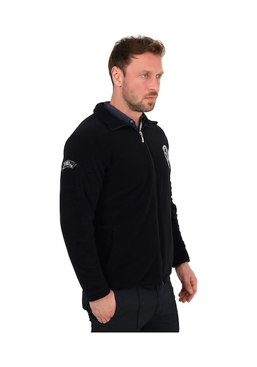 Moda Canel Yeni Tip Siyah Güvenlik Polar Armalı ve Sırt Nakışlı