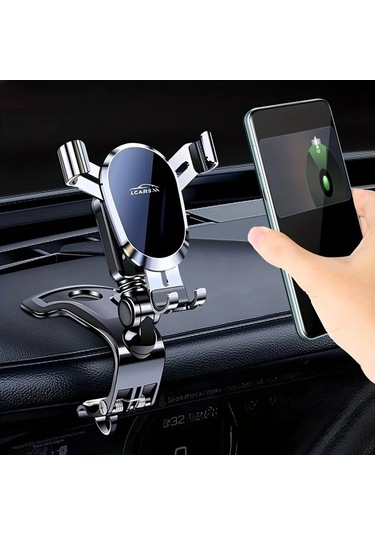 Boatshop1 Lcars Araç Gösterge Paneli Montajı Dönebilen Oval Şekilli Telefon Tutucu Araç Navigasyonu Stabilite İçin Gümüş