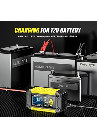 Symbee Foxsur 12v 6a Akü Şarj Cihazı Ve Test Aleti - Motor Ve Araçlar İçin Çok Amaçlı