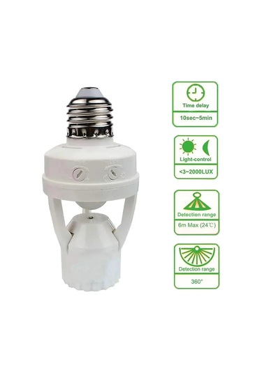 Hareket Sensörü Ampul İle Soket E27 Dönüştürücü 100-240v Led E27