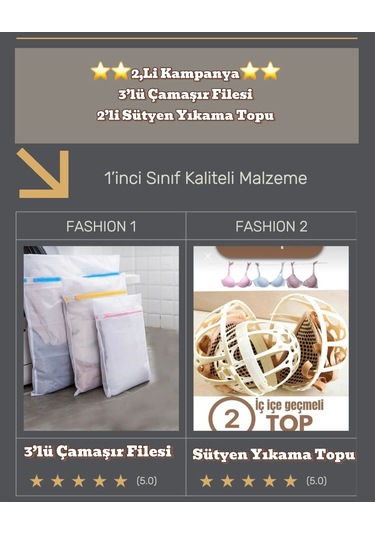 2'li Set 3'lü Çamaşır Filesi Ve Sütyen Yıkama Topu Beyaz