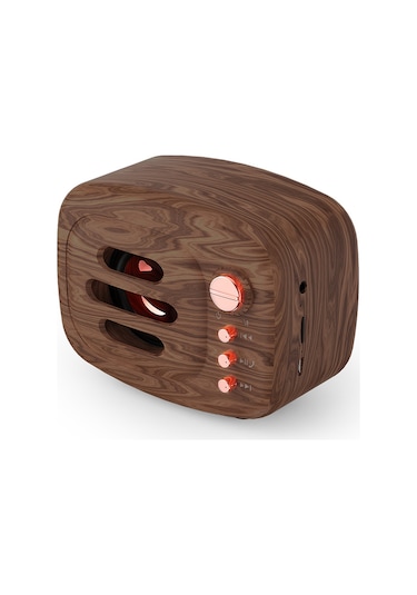 Mufunye B11 Taşınabilir Bluetooth Hoparlör - Bt5.0, Tf Kart Desteği, 6 Saat Çalışma Süresi, Kolay Taşıma, Net Ses - Ahşap Tonu Kahverengi