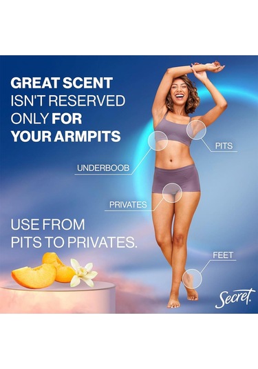 Secret Whole Body Peach + Vanilla Blossom Alüminyumsuz Tüm Vücut Krem Deodorant 85gr