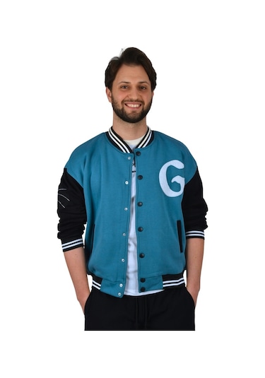 Deepsea Erkek Çıtçıtlı Kolej Mont 2304761 Siyah - Turkuaz