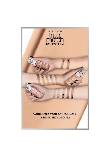 L'Oreal Paris True Match Bakım Yapan Fondöten 1N Ivory 30 ML