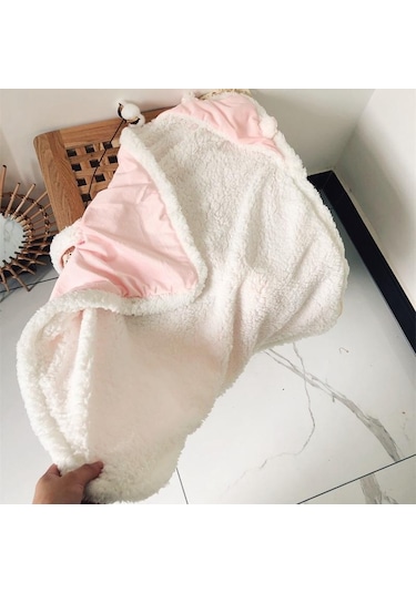 Sarı Kış Bebek Erkek Kız Battaniye Wrap Çift Katmanlı Polar Bebek Kundak Yenidoğan Bebek Yatak Battaniyesi Için Uyku Tulumu Sarı