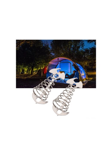 Skycity 2 Adet Çadır Gövde Bağlama Aynası, Çelik Ve Alüminyum, Çadır Sabitleyici, Rope Kanca, Çıkrık Kullanıma Uygun, Çadır Aksesuarı, Gümüş Renk Gümüş