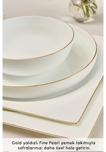 Karaca  Red Carpet Collection Fine Pearl Extra Nish 62 Parça 12 Kişilik Yemek Takımı Gold