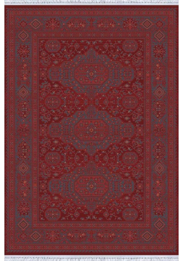 Bordo Yöresel Dokuma Pamuk Tabanlı Kaymaz Kilim Klm323