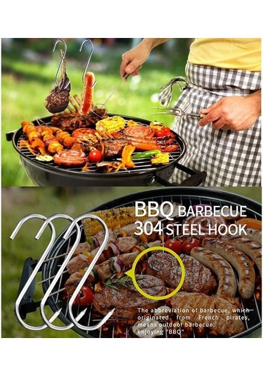 Vkemall 304 Paslanmaz Çelik Et Asma Kancaları - 20 Adet, Taze Et Kurutma, İ烟熏 İçin Dayanıklı, Gıda Grubu Malzeme, Zırhlı Taşıma Kapasitesi