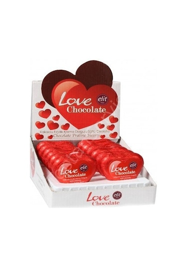 Elit Love Chocolate Kalp Çikolata 21 Gr 12 Adet