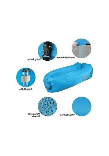 Bloomnest Şişme Hava Kanepe Şezlong - Kırmızı Newway Altın Siyah - Seyahat Dostu Altın - Siyah