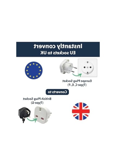 Uk'den Ab'ye Seyahat Adaptörü - 3 Pin'den 2 Pin Dönüştürücü