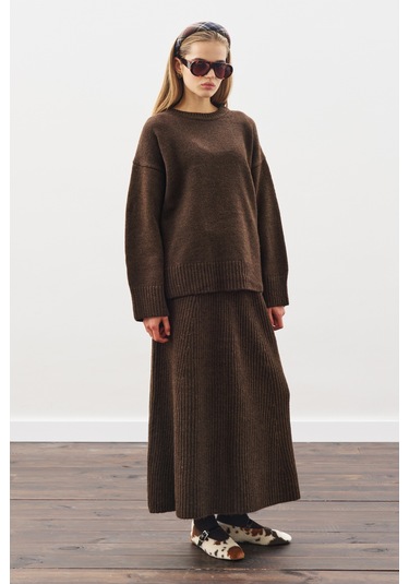 Chunky Oversıze Kazak Kahverengi Kahverengi