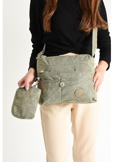 Klinkır Omuz Çantası Mini Cüzdanlı Çapraz Askılı Postacı Çanta Su İtici Kumaş 27 17 Cm Hafif 001